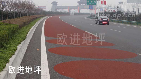 公交專用車道彩色路面www.hongruart.net